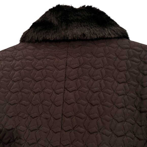 NWT John Paul Richard Uniform Quilted Black Jacket Silk Faux Fur Pockets PL - Picture 7 of 14